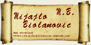 Mijajlo Biolanović vizit kartica